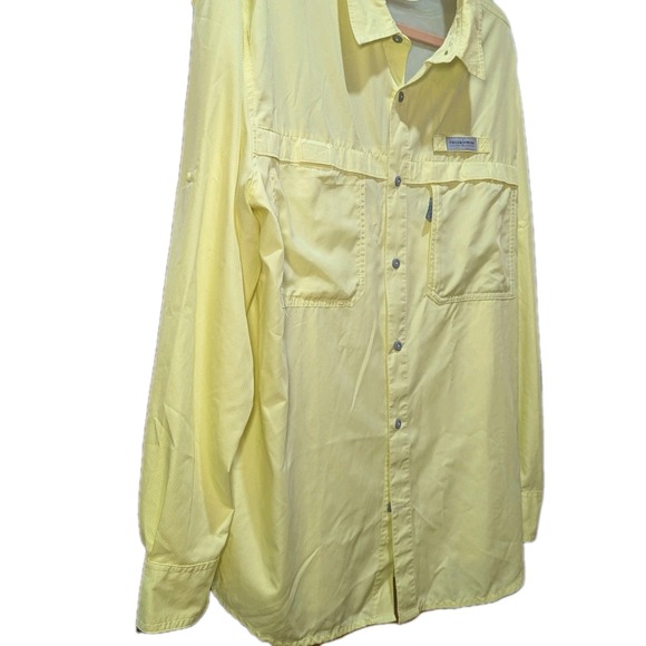 Field & Stream Mens Shirt  Yellow Fishing Vented Button Up Long Sleeve Size Lrg - Picture 6 of 13